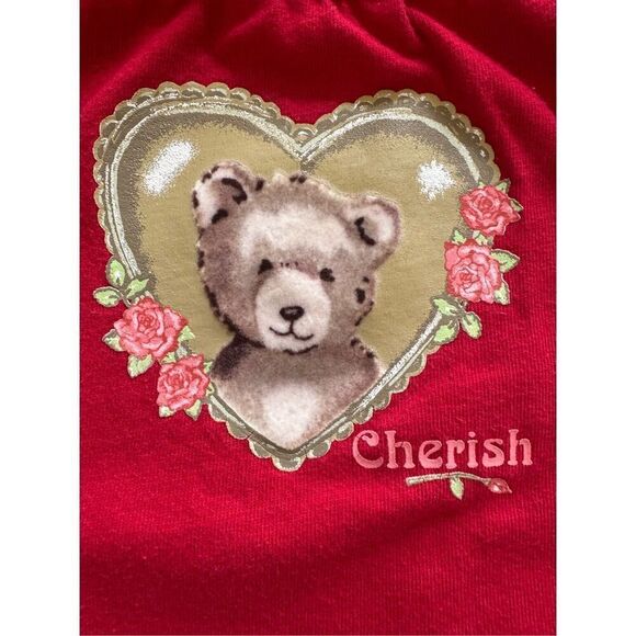 TKS the Kid Source 18 month baby girl y2k cute teddy bear red shirt Cherish long - Picture 2 of 5